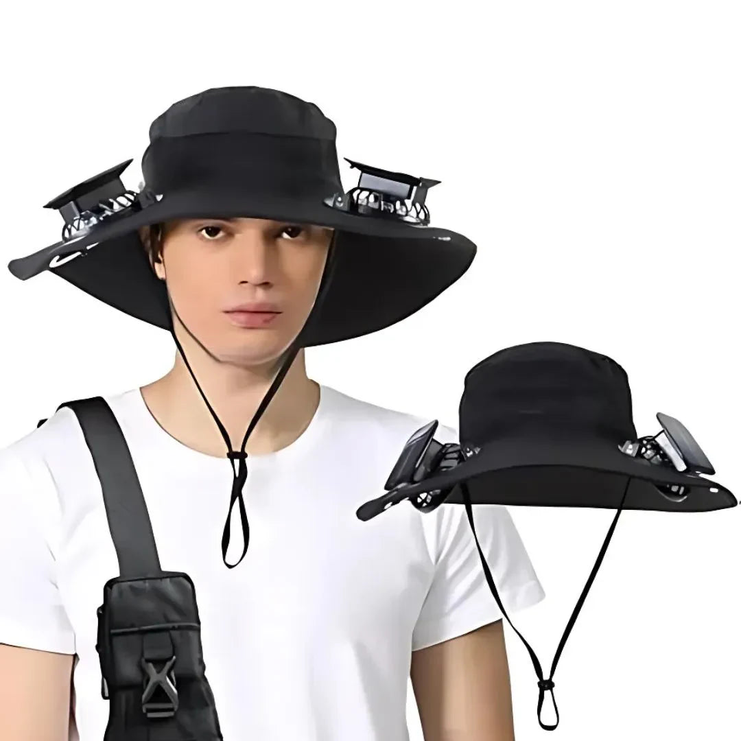 SOMBRERO FRESH® 2 VENTILADORES CON PANEL SOLAR