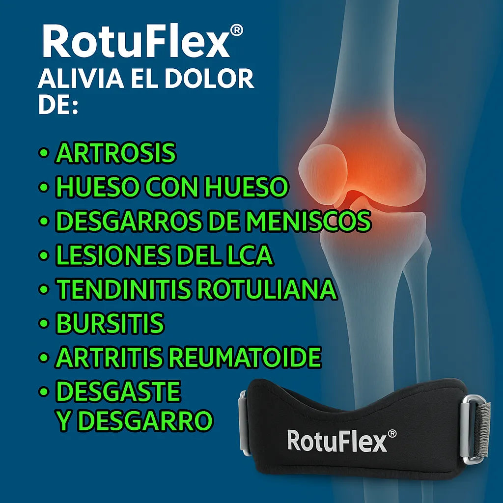 ROTUFLEX® RODILLERA ERGONÓMICA DE 8 PUNTOS ALIVIA DOLORES DE ROTULA Y ARTROSIS