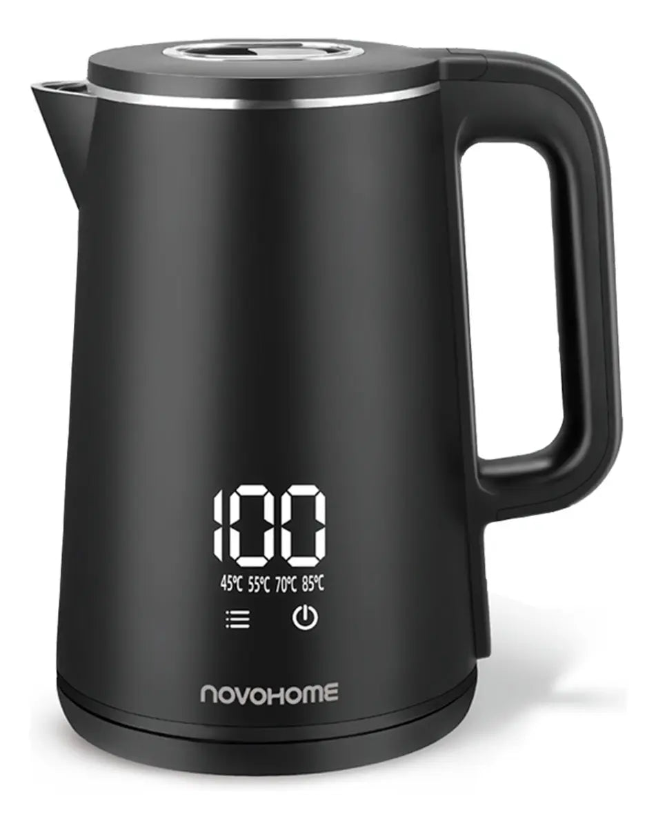 Pava Eléctrica Digital Novohome 2 Litros Pantalla Tactil Color Negro