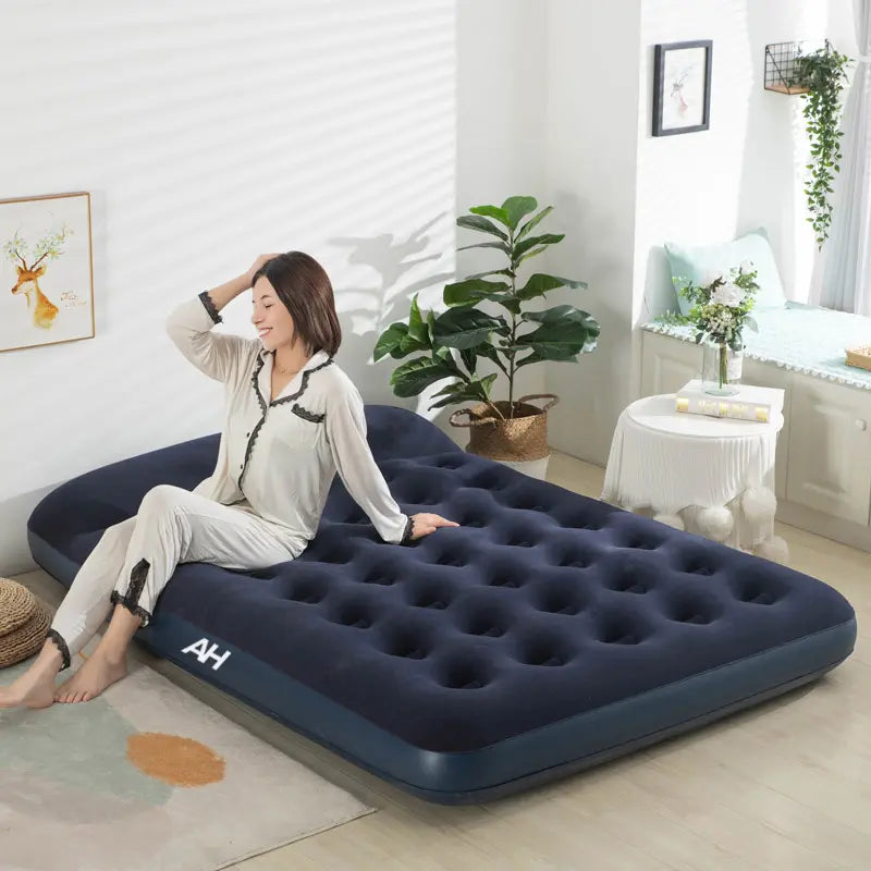Colchon Inflable 2 Plaza Almohada Alpina 191x137x25 Inflador