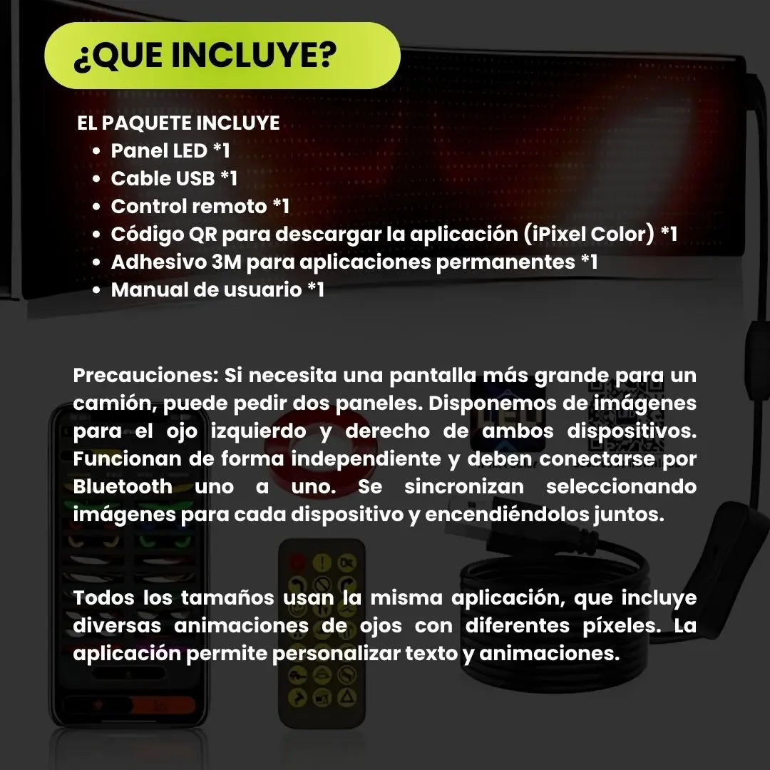 LEDCAR® PANTALLA LED FLEXIBLE UNIVERSAL PERSONALIZABLE