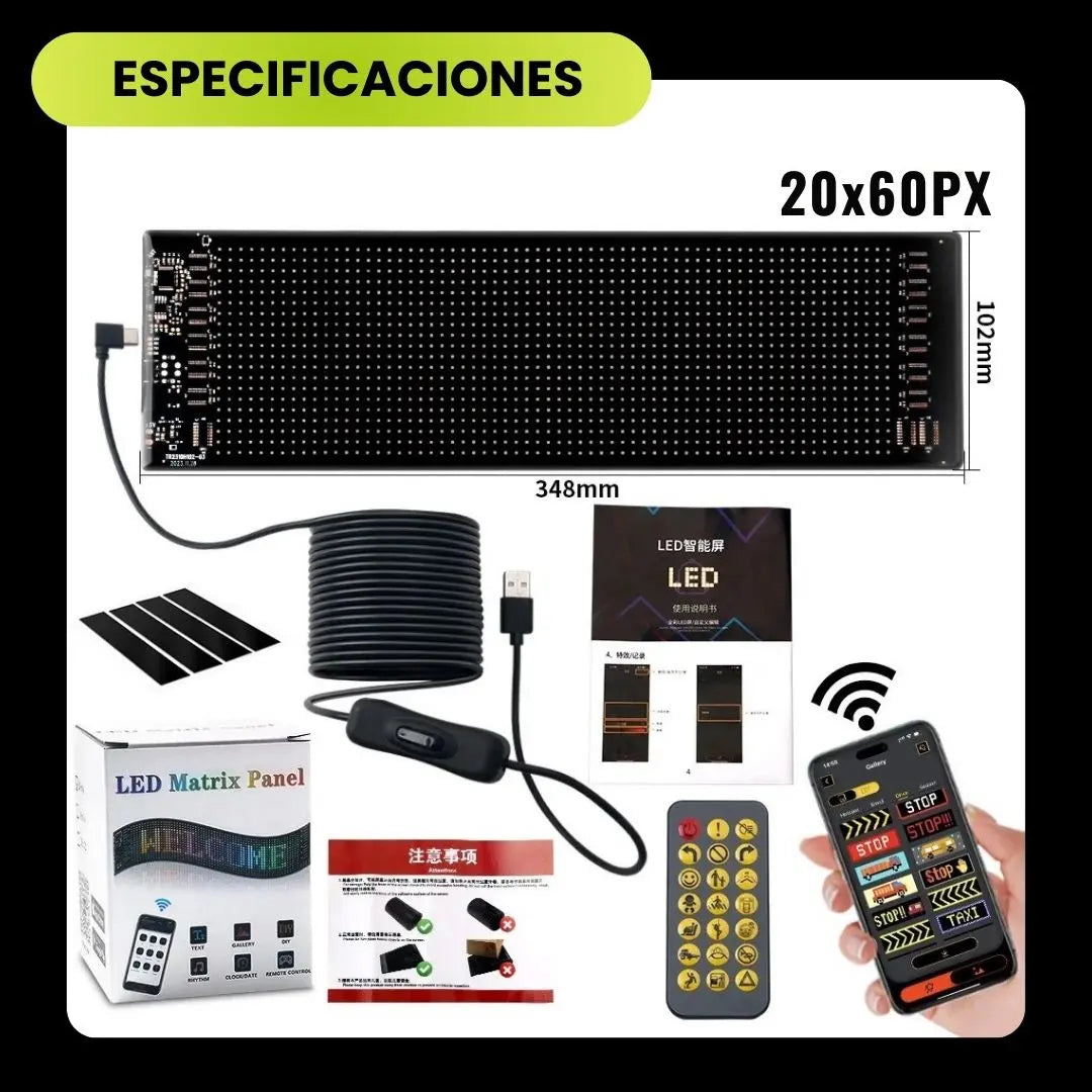 LEDCAR® PANTALLA LED FLEXIBLE UNIVERSAL PERSONALIZABLE