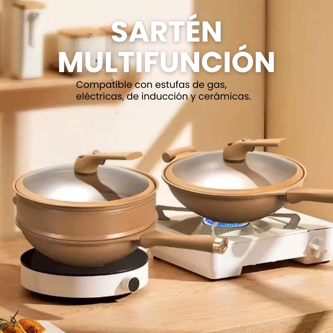 MULTIZEN® SARTÉN DOBLE MICRO PRESIÓN EN CERÁMICA ANTIADHERENTE
