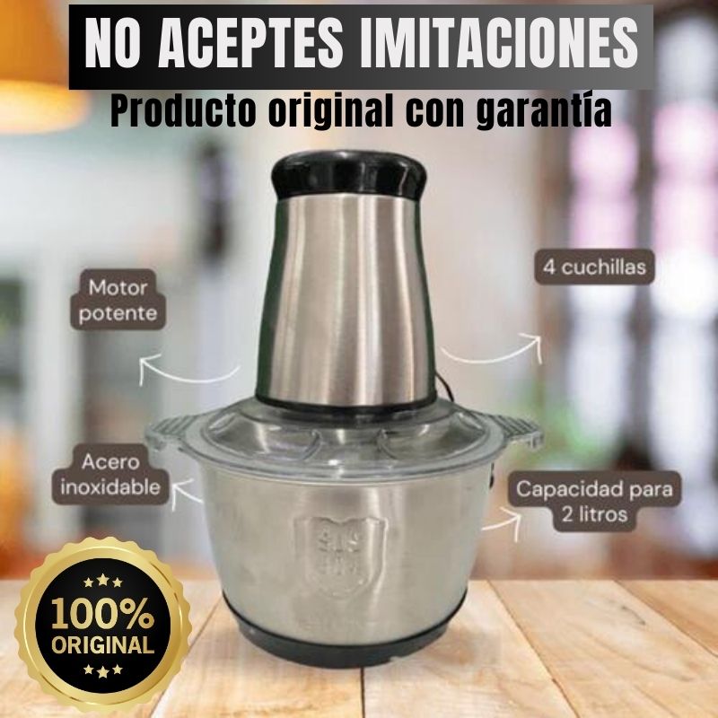 Multiprocesador™ eléctrico de alimentos en acero inoxidable 2L.