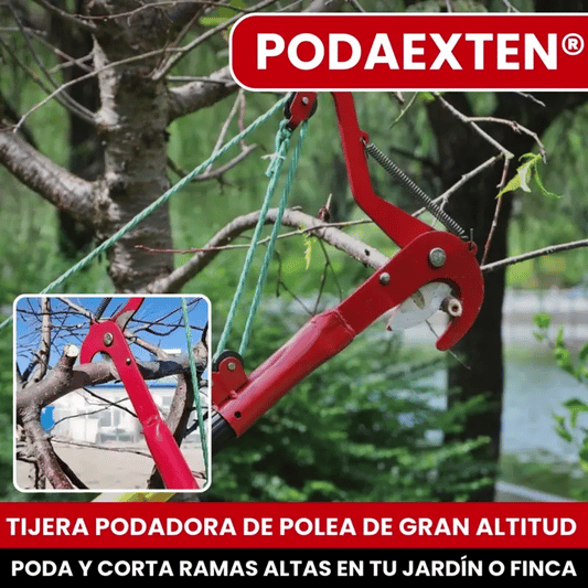 PODAEXTEN® TIJERA PODADORA DE POLEA DE GRAN ALTURA EN ACERO REFORZADO