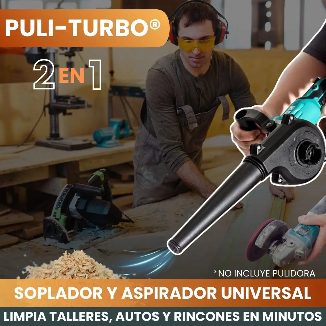 PULI-TURBO® 2EN1 KIT PARA CONVERTIR PULIDORA ANGULAR EN ASPIRADORA Y SOPLADOR