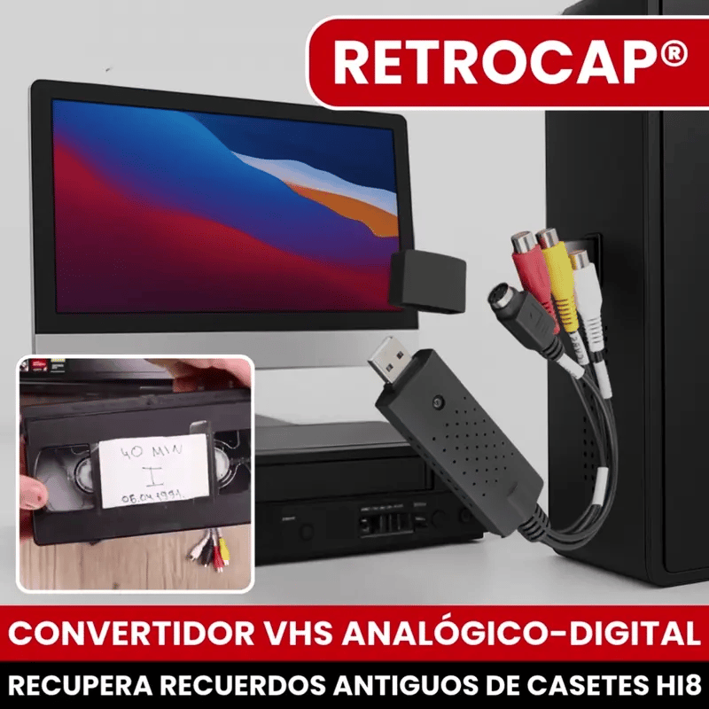 RETROCAP® CONVERTIDOR ANALÓGICO VHS A DIGITAL