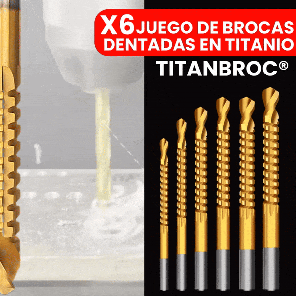 TITANBROC® X6 JUEGO DE BROCAS DENTADAS EN TITANIO
