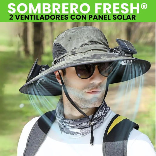 SOMBRERO FRESH® 2 VENTILADORES CON PANEL SOLAR