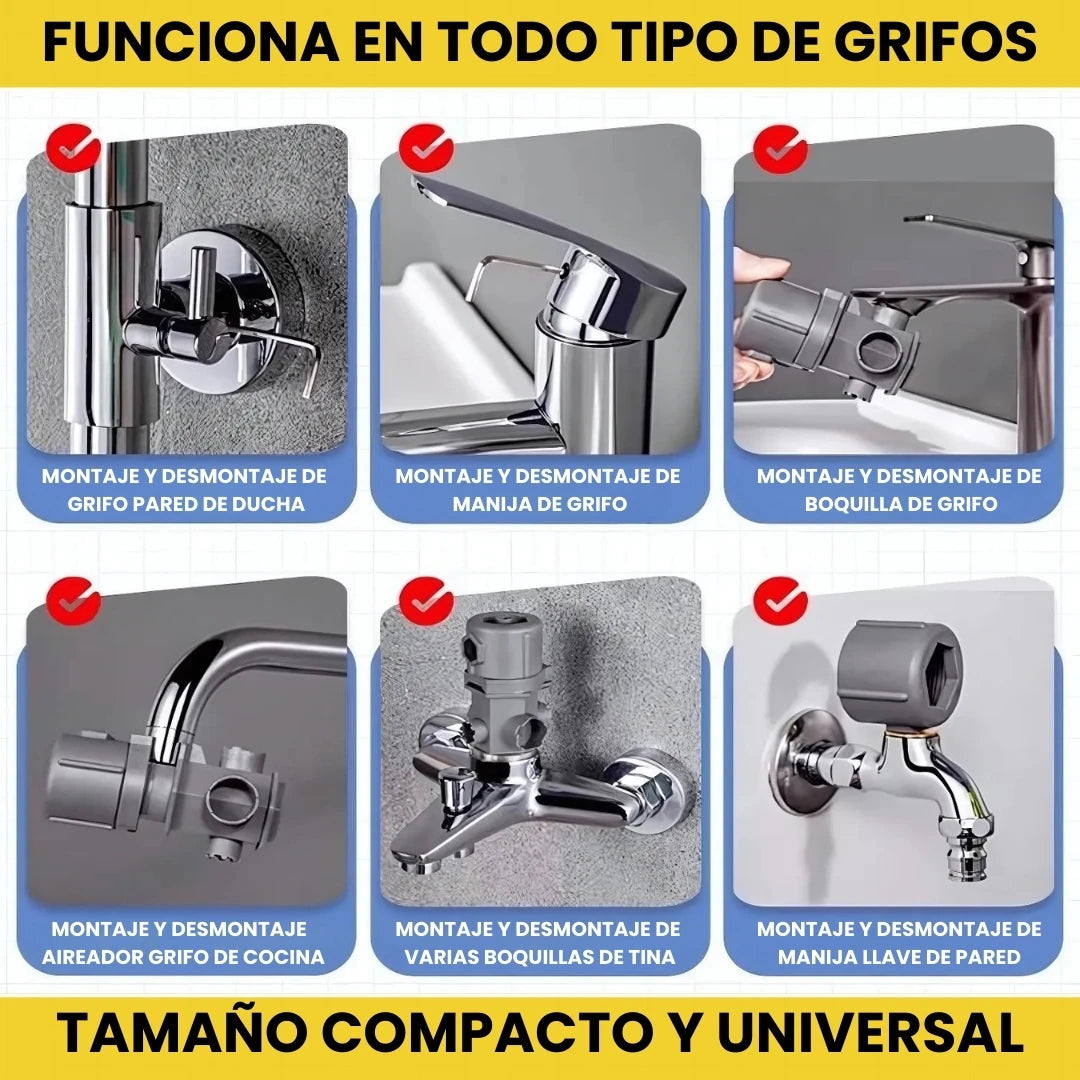GRIFLEX® LLAVE MULTIFUNCIONAL 16 USOS PARA FONTANERIA DE GRIFOS UNIVERSAL